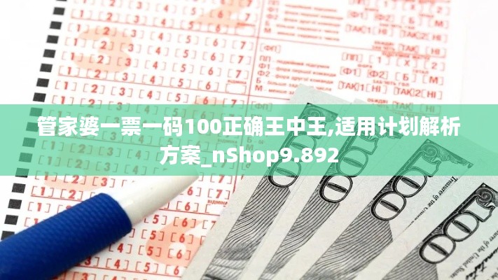 管家婆一票一码100正确王中王,适用计划解析方案_nShop9.892