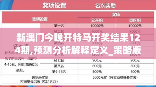 新澳门今晚开特马开奖结果124期,预测分析解释定义_策略版9.960