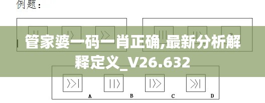 管家婆一码一肖正确,最新分析解释定义_V26.632