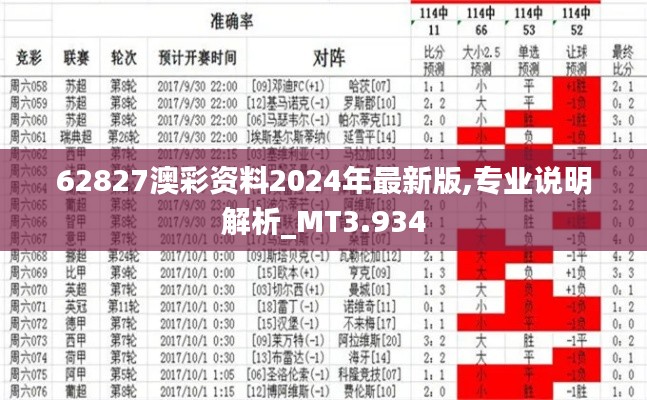 62827澳彩资料2024年最新版,专业说明解析_MT3.934