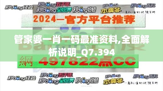 管家婆一肖一码最准资料,全面解析说明_Q7.394