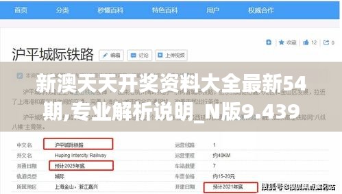 新澳天天开奖资料大全最新54期,专业解析说明_N版9.439