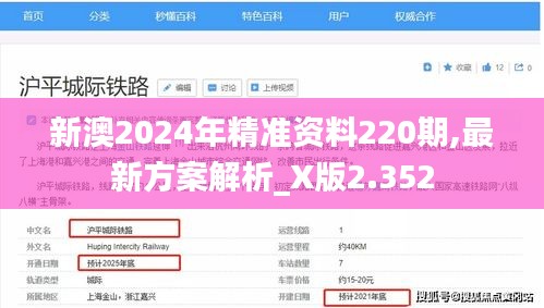 新澳2024年精准资料220期,最新方案解析_X版2.352