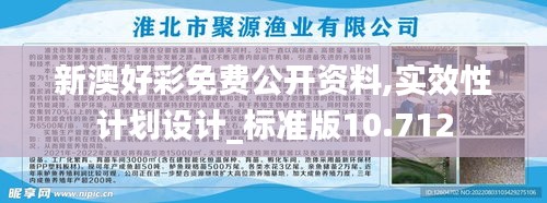 新澳好彩免费公开资料,实效性计划设计_标准版10.712