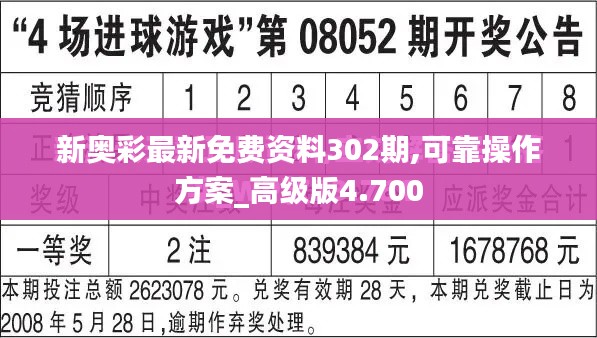 新奥彩最新免费资料302期,可靠操作方案_高级版4.700