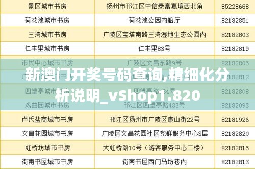 新澳门开奖号码查询,精细化分析说明_vShop1.820