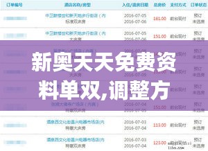 新奥天天免费资料单双,调整方案执行细节_探索版6.685