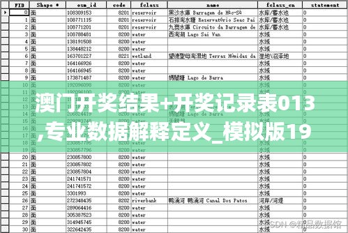 澳门开奖结果+开奖记录表013,专业数据解释定义_模拟版19.375