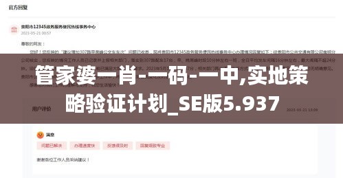 管家婆一肖-一码-一中,实地策略验证计划_SE版5.937