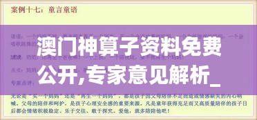 澳门神算子资料免费公开,专家意见解析_经典款2.216