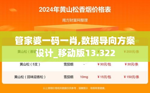 管家婆一码一肖,数据导向方案设计_移动版13.322